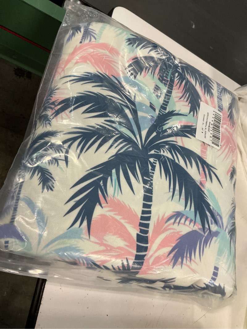 Condition photo showing Good Condition for coconut tree fabric by the yard,hawaii trees soft flannel polyester no stretch fabric,tropical plant decorative cloth,white blue pink crafts & sewing supplies diy fabric,10 yards,360" l x 59" w white blue pink 10 yards