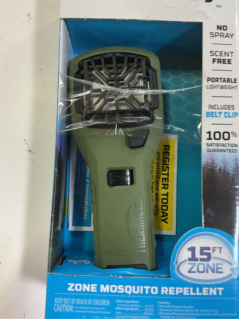 Condition photo showing As Is for thermacell portable adventure mr300 mosquito repellent with 12 hours of mosquito protection, olive