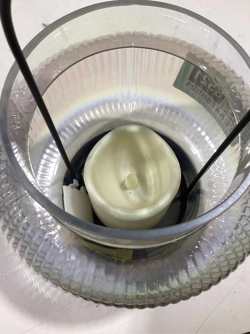 Condition photo showing As Is for small glass lantern 