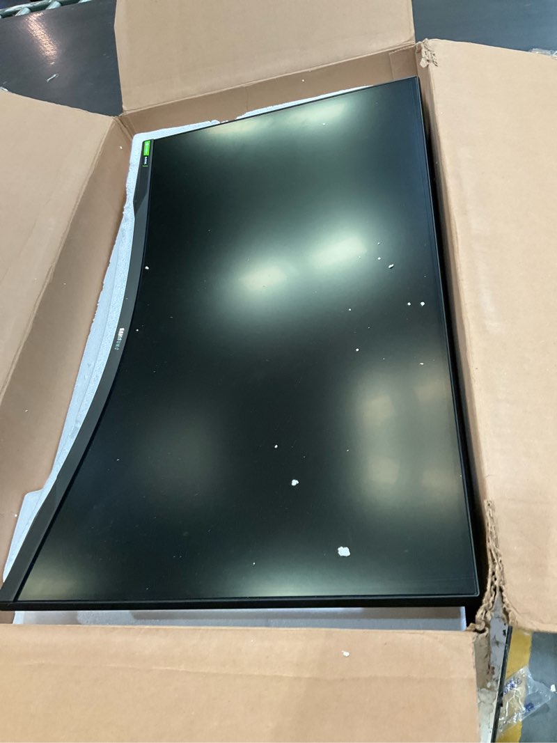 Condition photo showing As Is for samsung 32" odyssey qhd g65b curved gaming monitor, 240hz, 1ms (gtg), hdr 600, gaming hub, 1000r, amd freesync premium pro, ls32bg652enxgo