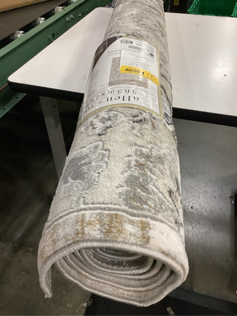 Condition photo showing Good Condition for allen + roth delft 5 x 8 (ft) gray indoor medallion area rug