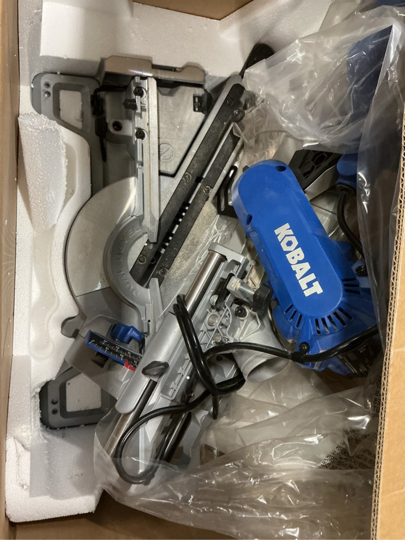 Condition photo showing As Is for Kobalt 10-in Amp Dual Bevel Sliding Compound Corded Miter Saw