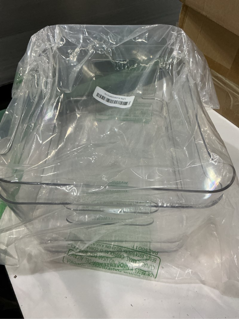 Condition photo showing Good Condition for bino | plastic storage bins, large - 2 pack, clear | the soho collection | pantry organizers and storage containers | fridge organizer bins | kitchen cabinet organizer | medicine cabinet bin large clear