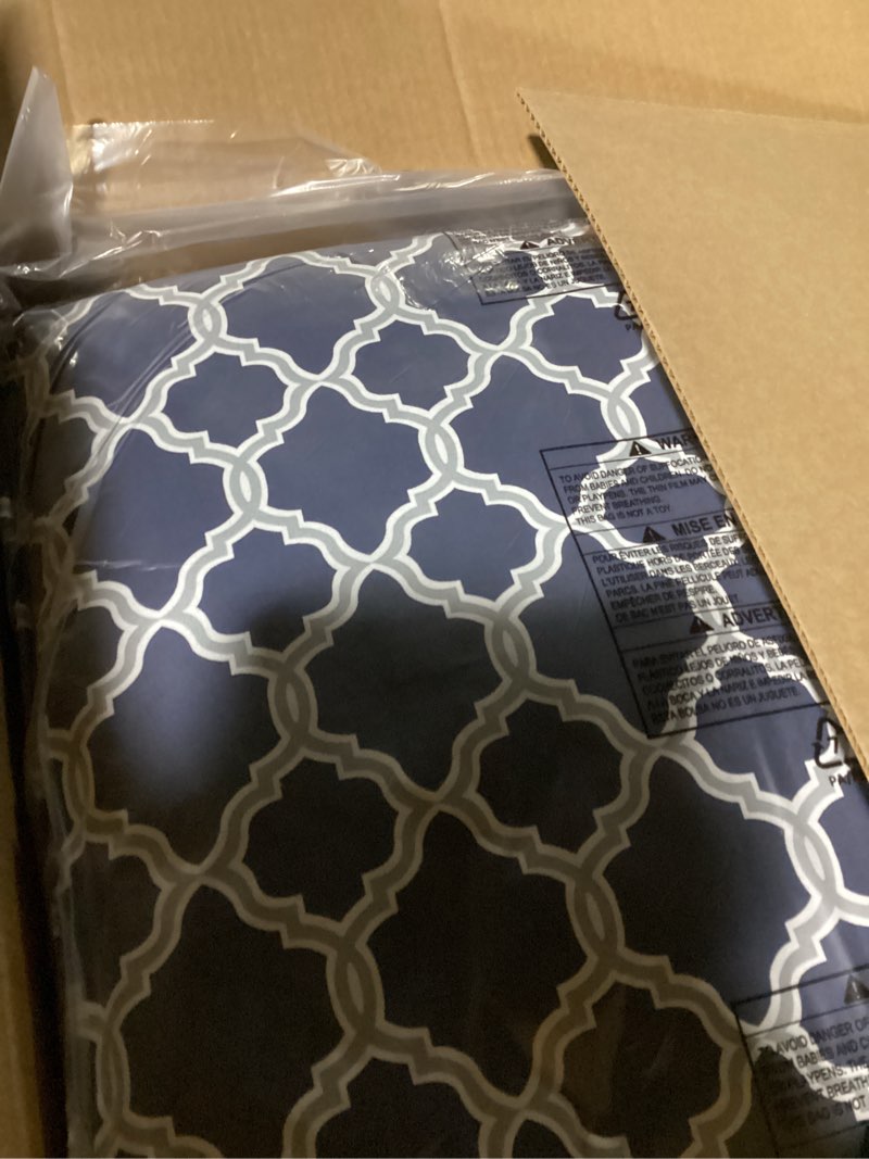 Condition photo showing Good Condition for arden earthfiber outdoor foam deep seat cushion set, 24x24, premium high-density foam, never flattens, weather-proof for patio chair sofa couch, sapphire blue garden trellis certi-pur foam sapphire blue garden trellis 1 pack
