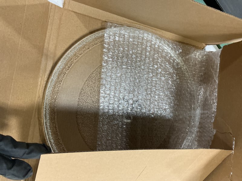 Condition photo showing Good Condition for microwave plate replacement 12.75 inch fits ge wb49x10129 and wb49x10074 microwave glass plate - exactly replaces the microwave turntable plate oven spinning dish tray for better reheating and cooking 12.75"