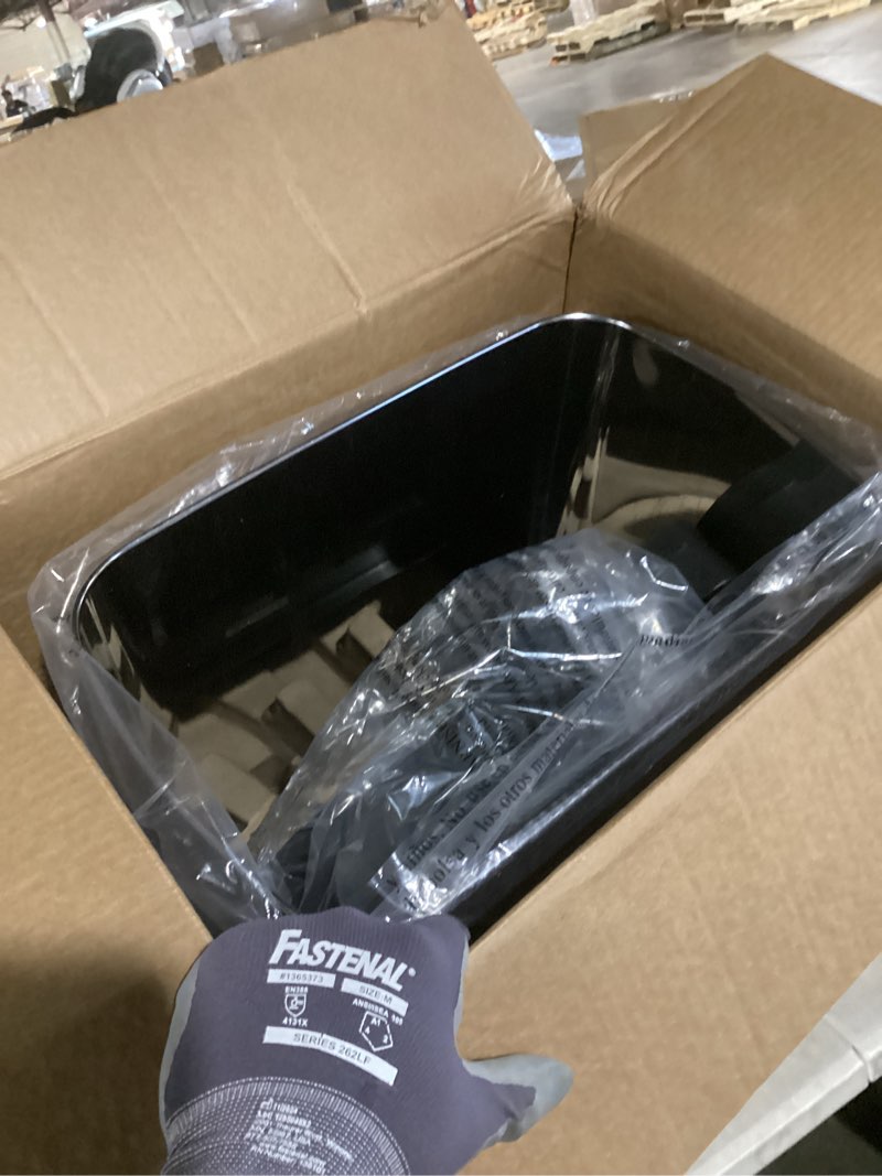 Condition photo showing Good Condition for ninestars dzt-50-28 automatic touchless motion sensor rectangular trash can, 13 gal, black trim