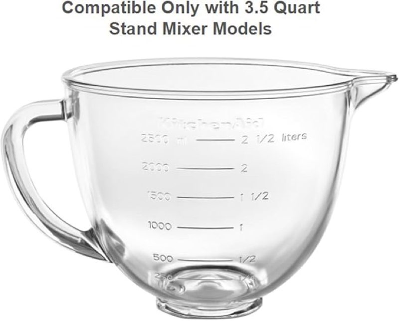kitchenaid 3.5 quart tilt-head glass bowl - ksm35gb