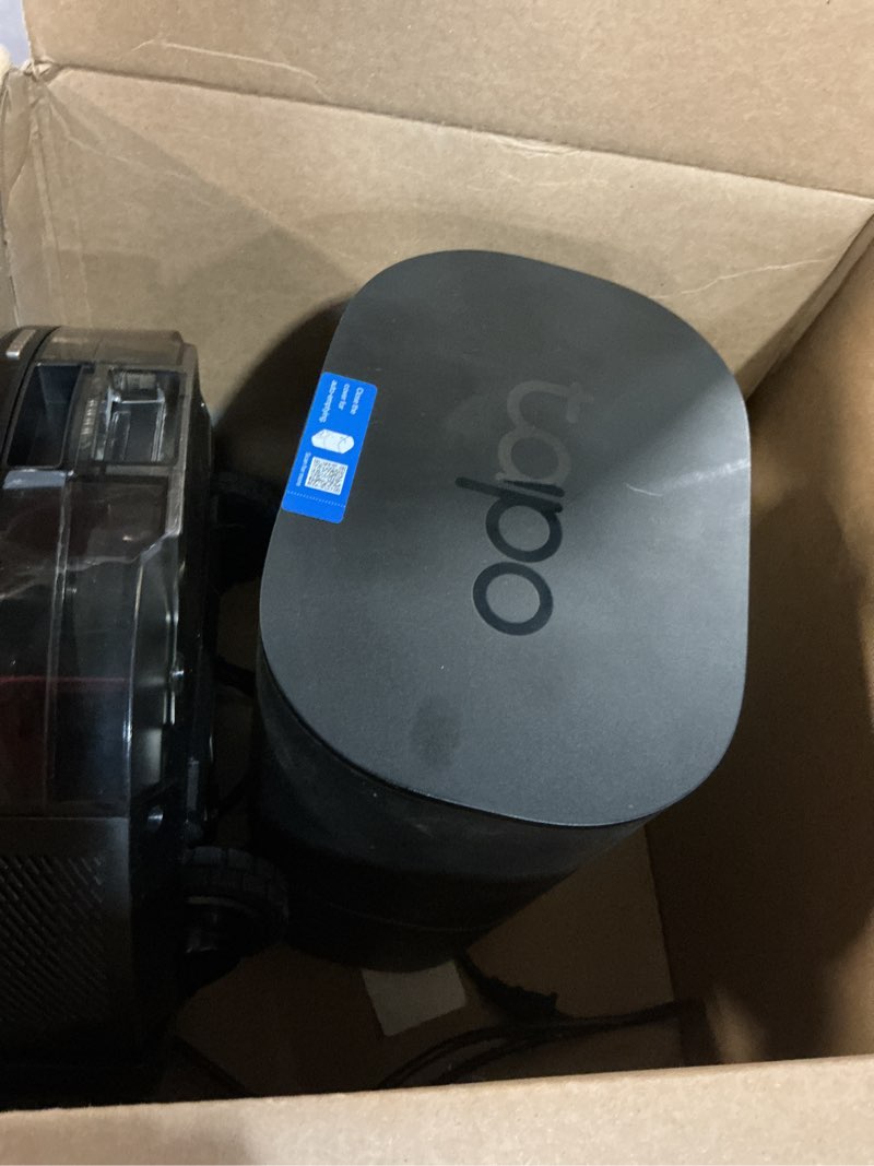 Condition photo showing As Is for tapo ultra-slim lidar smart navigation robot vacuum and mop with self-emptying dock, 5300pa max, 97%+ dust pickup rate, self-charging, compatible with alexa & google home, rv20 max plus ultra-slim robot vacuum & mop vacuum w/ self emptying dock