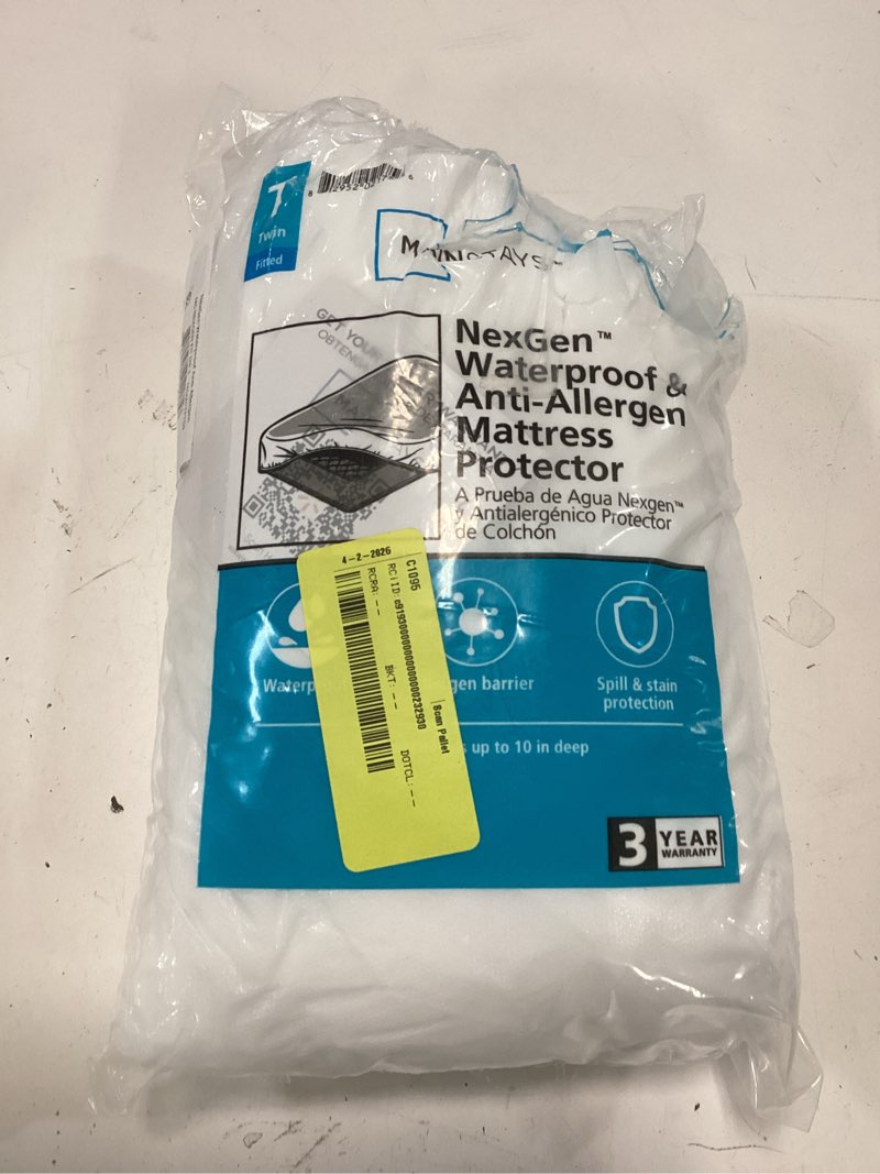 Condition photo showing New/Like New for mainstays nexgen twin waterproof fitted mattress protector