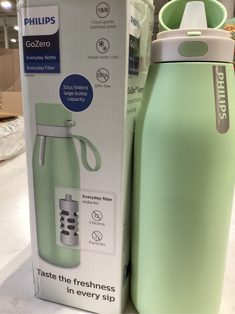 Condition photo showing Good Condition for philips filtered water bottle stainless steel travel keeps cold 32oz green | insulated bpa-free water bottle with leakproof lid. filter removes chlorine & odor, lasting 2 months or 40 gallons green-stainless 32 ounces