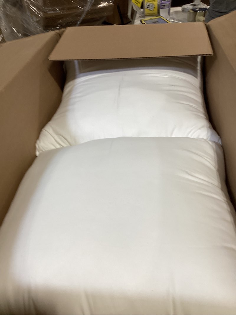Condition photo showing As Is for acanva down alternative throw pillow inserts hypoallergenic square soft form stuffer decorative cushion sham filler, 2 count (pack of 1), white