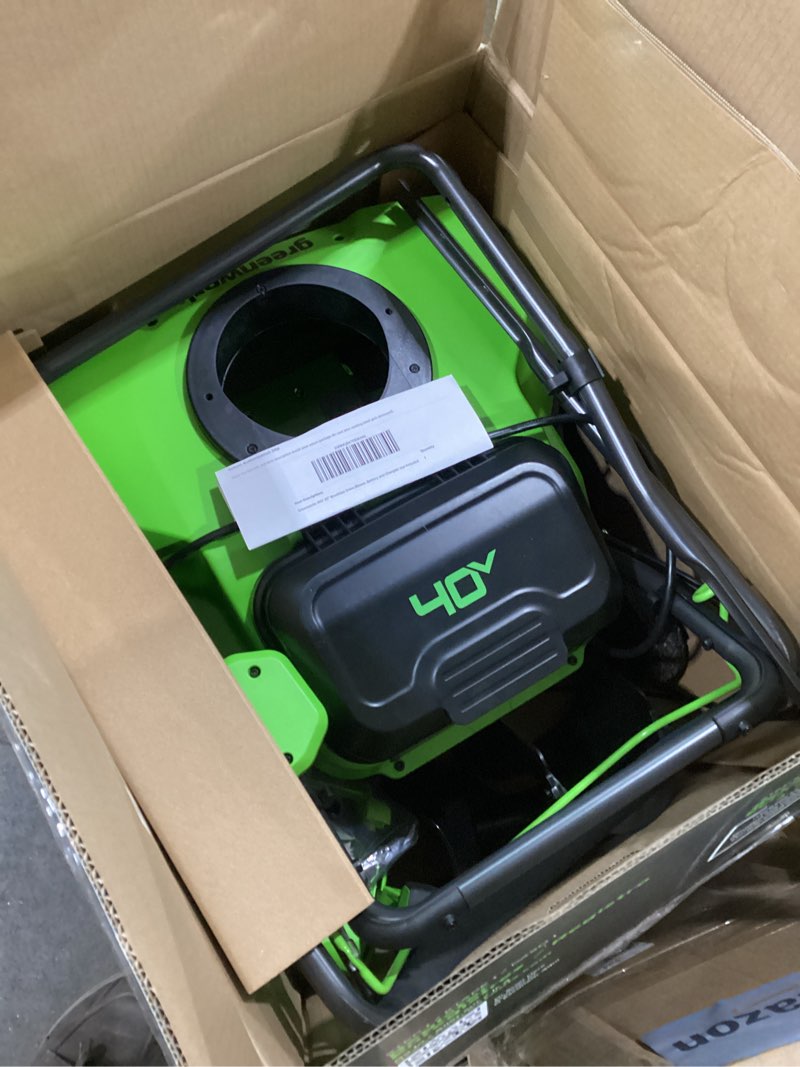 Condition photo showing As Is for Greenworks 40V 20'' Brushless Snow Blower, Battery and Chargder not Included 20" Tool Only+LED (NEW)