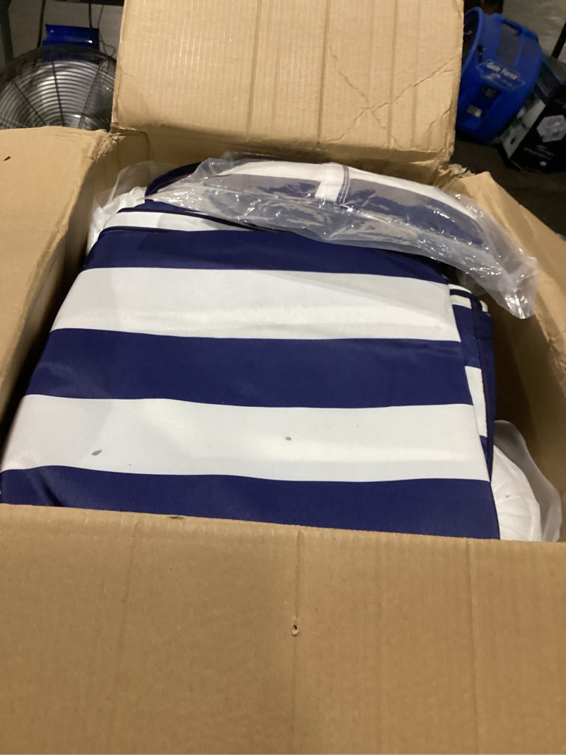 Condition photo showing New/Like New for outdoor chaise lounge cushion thicken, blue white stripes, 72x21x3 blue white stripes 72"x21"x3"
