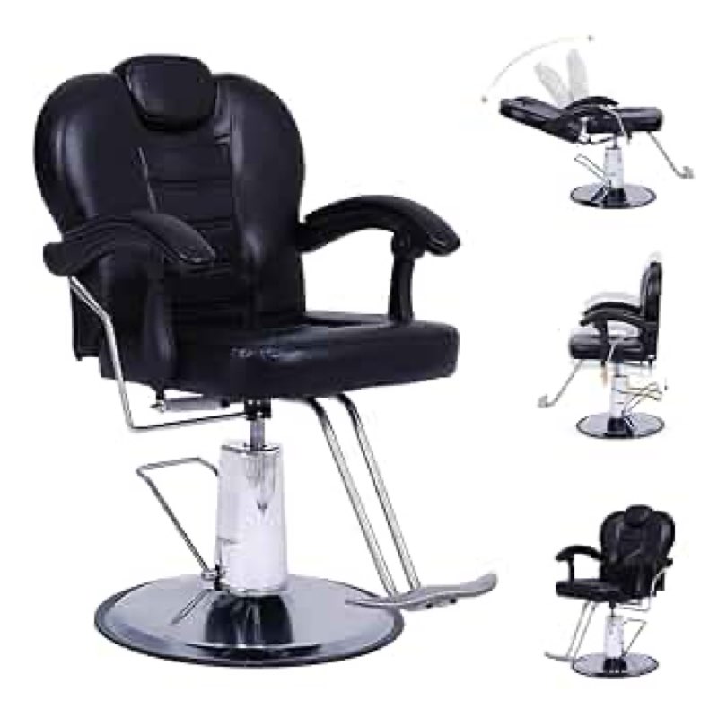 tatub 90°-135° reclining salon chair for hair stylist, 360° swivel barber chair with heavy duty hydr