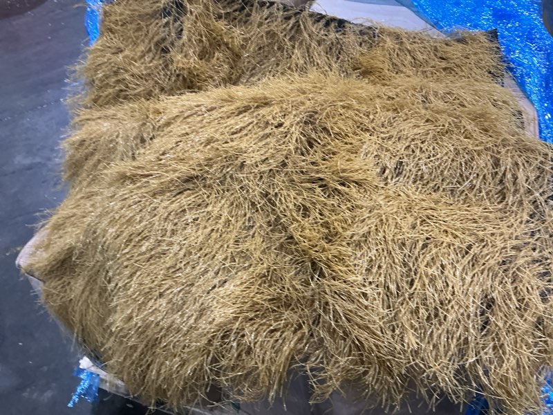 Condition photo showing As Is for tiki thatch grass roof, mexican artificial straw roll for tiki bar hut party garden fence patio diy crafts,palapa thatch roofing duck blind grass hay bales for decoration (yellow, 3x3)
