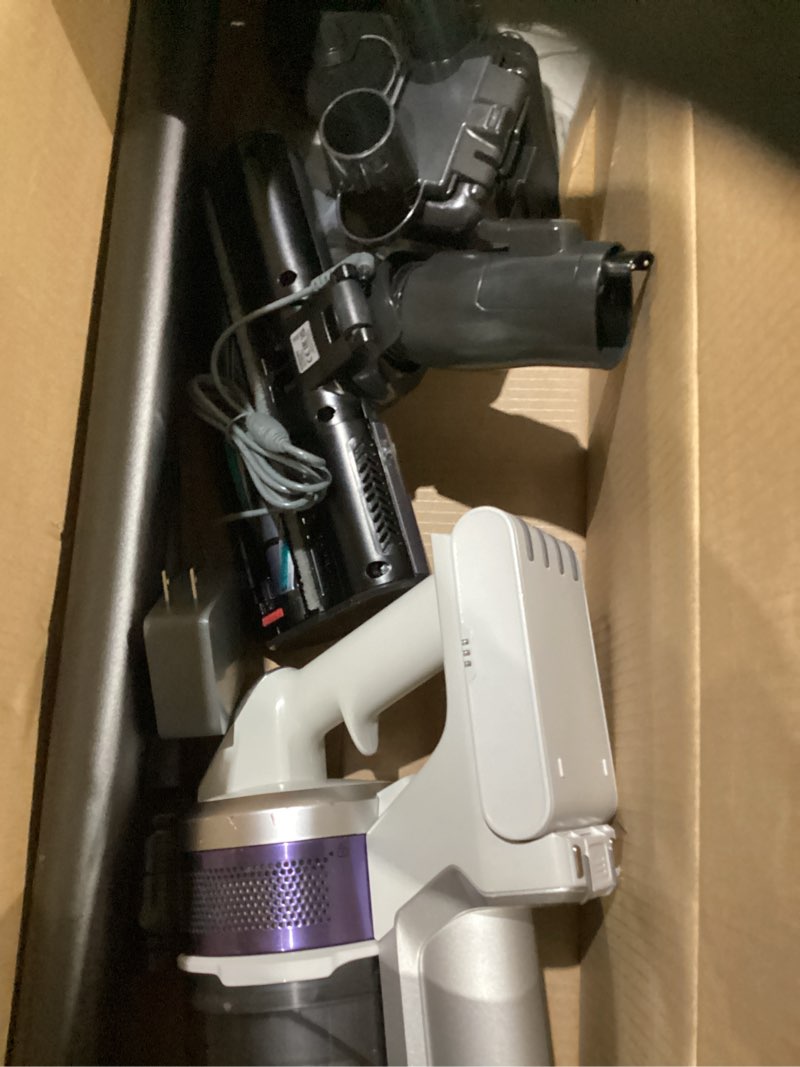 Condition photo showing As Is for Samsung Jet 75 Pet Cordless Vacuum, Lightweight w/Turbo Action Brush, Pet Tool, Removable Battery, Powerful Cleaning for Hardwood Floors, Carpets, Area Rugs, VS20B75AGR5/AA, Silver