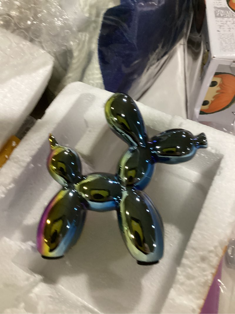 Condition photo showing Good Condition for keqmsxi Ceramic Colorful Balloon Dog Decor,Balloon Animal Statue,Living Room Bedroom Bookshelf Sculpture Desktop Office Coffee Table Decor(Small) Small Colorful