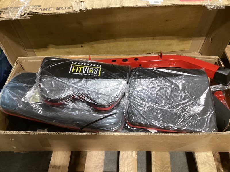 Condition photo showing Good Condition for Fitvids Home Gym Equipment, Multifunctional Full Body Workout Weight Machine Station with Weight Stack, All in One Exercise Equipment with Pulley System & Seated Rowing for Home Gym Strength Training 122.5LBS Home Gym Weight, Regular Black