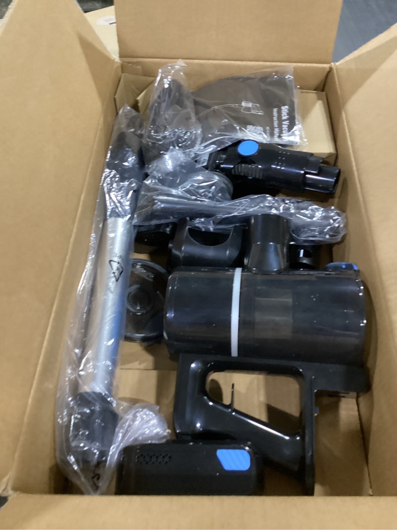 Condition photo showing New/Like New for NEWBULIG Cordless Vacuum Cleaner, Lightweight Stick Vacuum for Home with Anti-Tangle and LED Lights, Powerful Rechargeable Wireless Cleaners for Hardwood Floors Carpet Pet Hair Modern Blue Silver 11"*10"