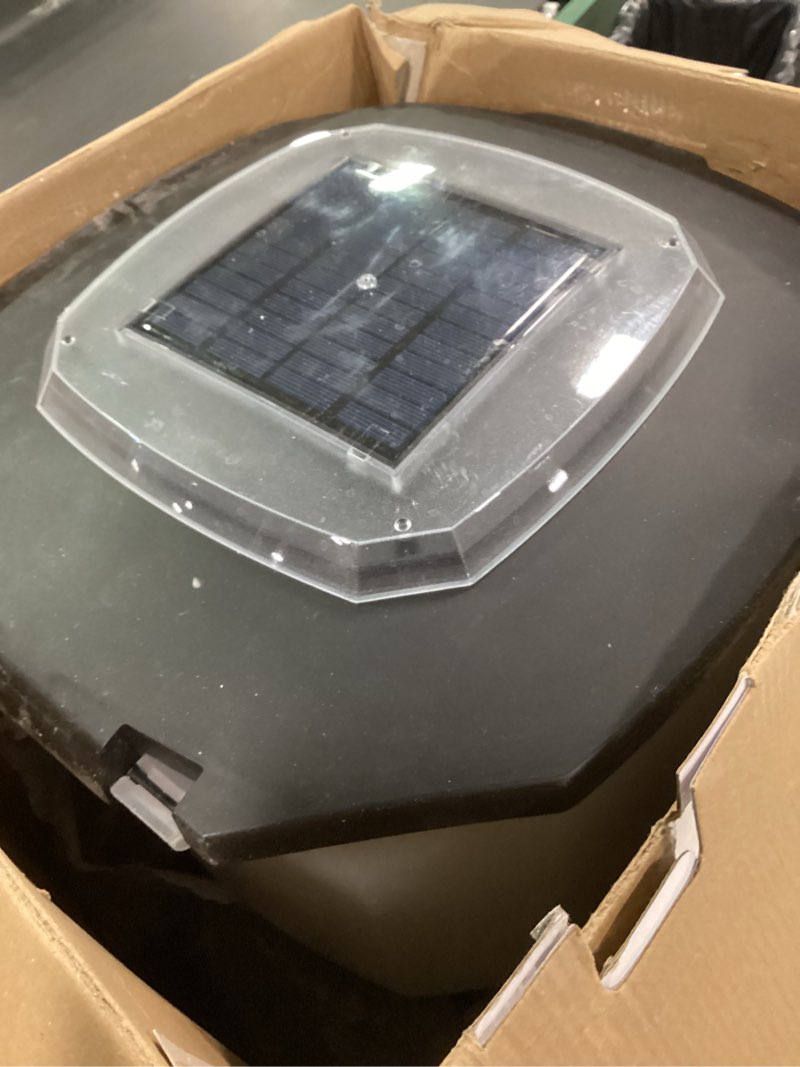 Condition photo showing As Is for Solar Automatic Chicken Feeder with Timer, 20lbs PVC Poultry Feeder No Waste, Rat Proof Chicken Auto