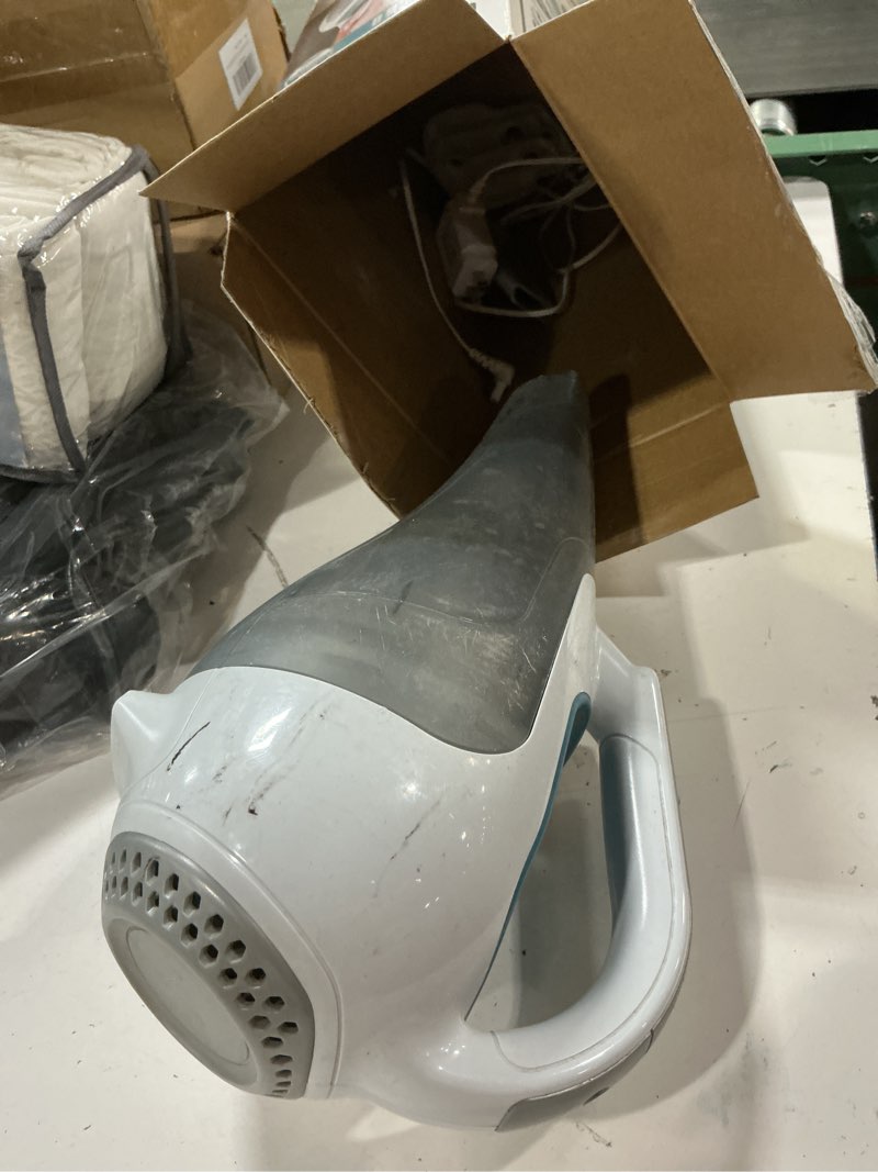 Condition photo showing As Is for black+decker dustbuster cordless handheld vacuum, portable vacuum for car and home rechargeable, powerful suction, wide mouth (hhvi315jo42)
