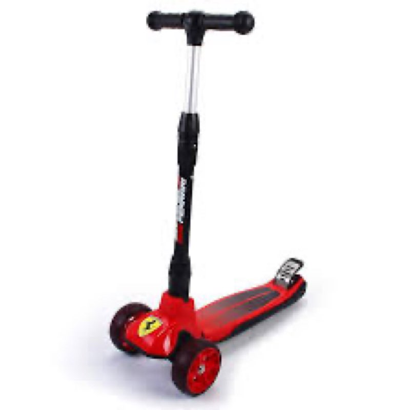 dakott ferrari kickboard - deluxe 3-wheeled, italian-designed ferrari scooter for kids, red, large
