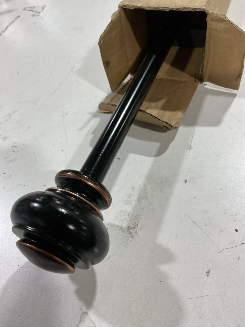 Condition photo showing Good Condition for h.versailtex single window curtain rods for windows 28 to 48 inches adjustable decorative 3/4 inch diameter with classic finials, black 28"-48" black