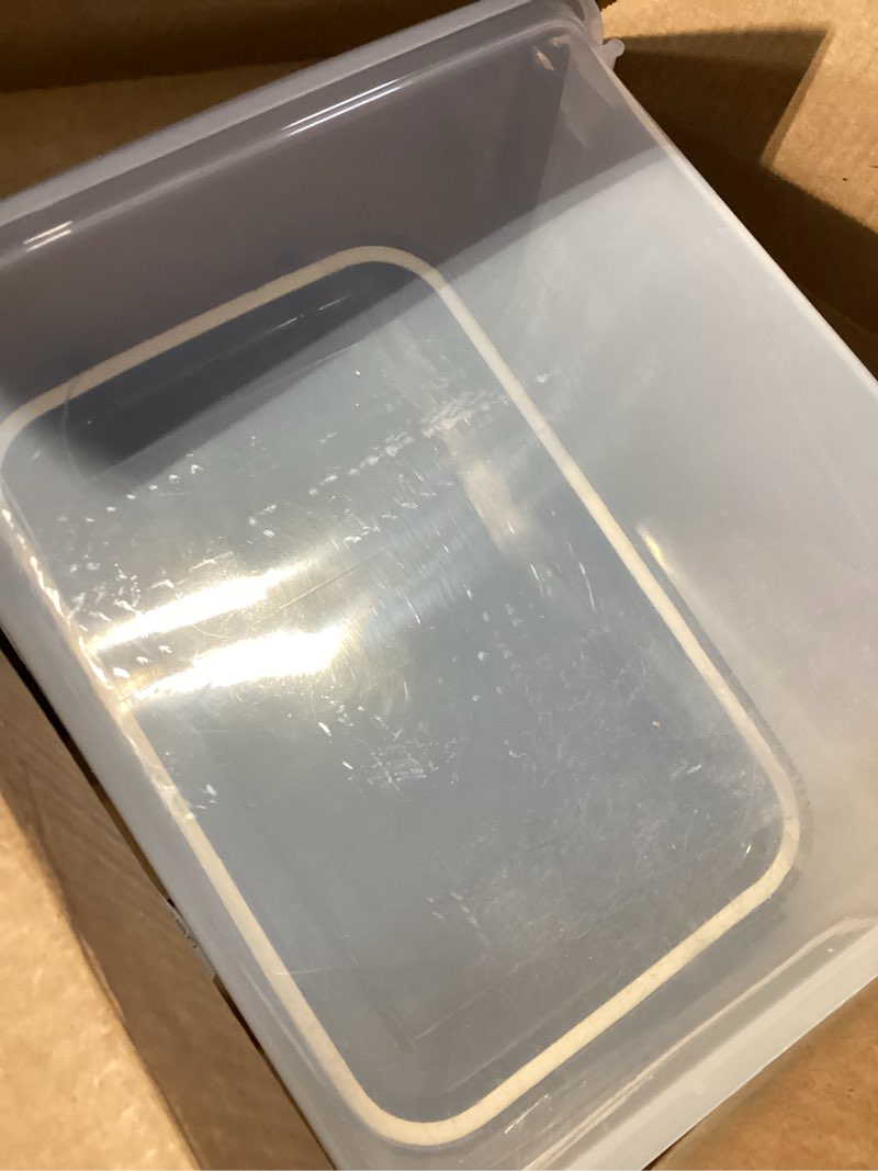 Condition photo showing Good Condition for iris usa airtight dog food storage container, up to 30 lbs, attachable wheels, for dog cat bird and other pet food storage bin, keep fresh, easy mobility, bpa free, navy