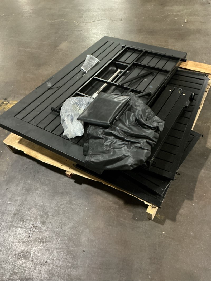 Condition photo showing As Is for (missing hardware )allen + roth 48-in w 40000 maximum btus steel rectangle liquid propane fire pit table