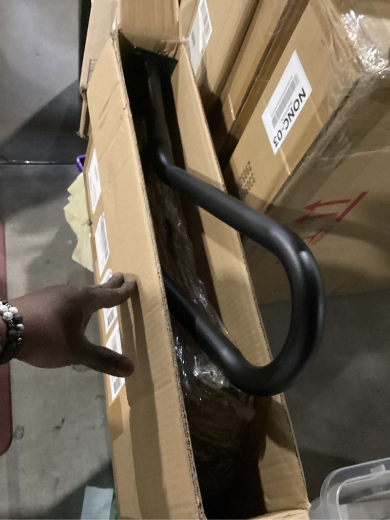 Condition photo showing Good Condition for 2pcs u-shaped wall mount handrail iron outdoor grab bar black hand railings for 1 to 3 steps stairs(dia 1.25" iron pipe,22.8''length,18.5''height)