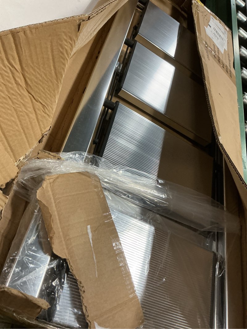 Condition photo showing Good Condition for hillhutapex 2 step stool, aluminum foldable step ladder, lightweight stable stool with wide non-slip pedals, 330lbs bearing capacity ladder for office,home,kitchen - gold gold 2 step