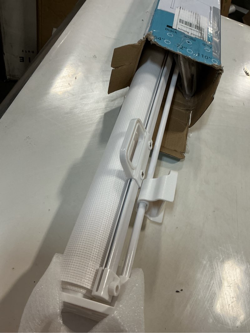 Condition photo showing As Is for Retractable Baby Gates No Drilling, PRObebi Retractable Dog Gate for The House Extends to 54" Wide 33" Tall, Gates for Baby Indoor, Stair Gate for Outdoor, Staris, Hallways, Doorways, Deck, Porch A-white 33" Tall x 54" Wide-No Drilling