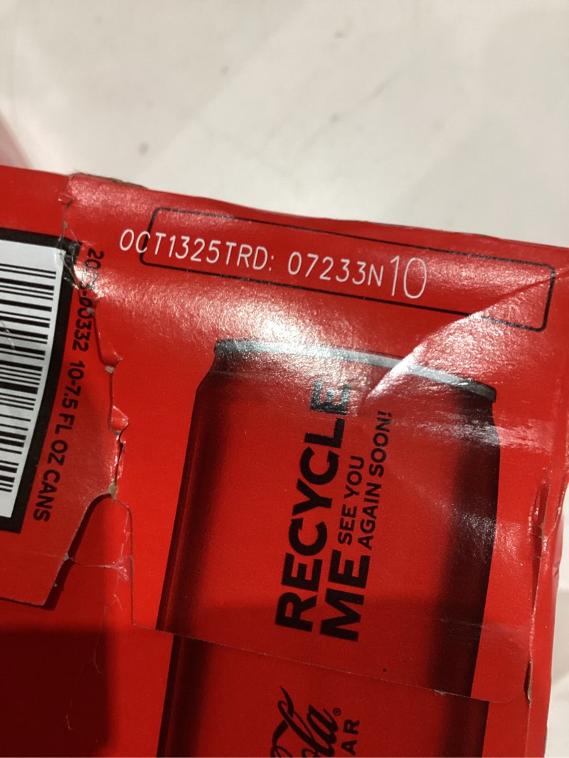 Condition photo showing As Is for Coca-Cola Coke Zero Sugar Diet Soda, 10 Pack Zero Sugar 7.5 fl oz (Pack of 10)