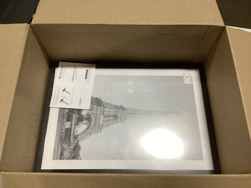 Condition photo showing Good Condition for upsimples 13x19 picture frame set of 5, display pictures 11x17 with mat or 13 x 19 without, wall gallery poster frames, black black 13x19