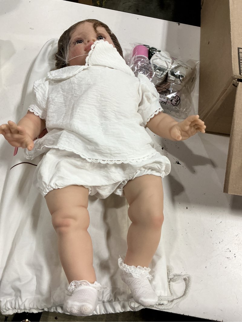Condition photo showing New/Like New for angelbaby big realistic reborn baby doll 26 inch life size reborn toddler girl can stand lifelike silicone baby toy cute newborn children doll sets white