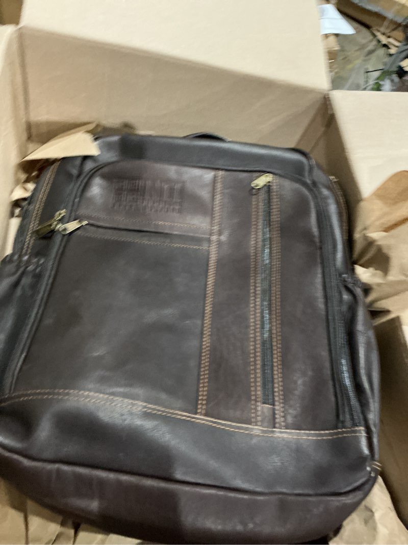 Condition photo showing Good Condition for classic leather backpack | spacious laptop backpack for work, travel & everyday use | handcrafted, durable & stylish
