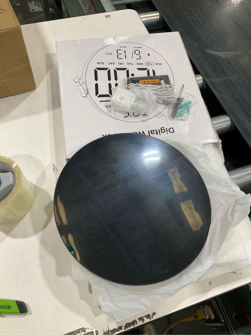 Condition photo showing Good Condition for JALL 10" Large Digital Wall Clock with Seconds, Alarm Countdown Timer, Big LED Display, RGB Color, DST, Temperature, Mounted for Bedroom Living Room Office Classroom Gym, Xmas Birthday Gift, Blue