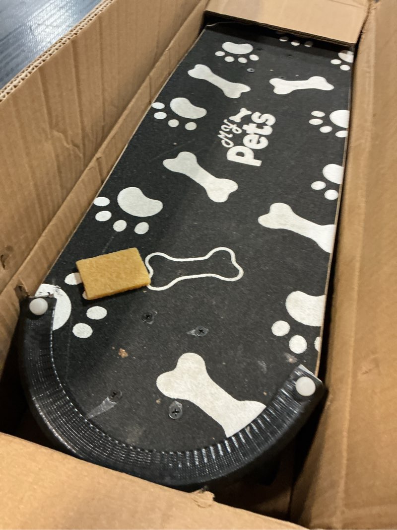 Condition photo showing As Is for pet skateboard complete designed for dogs and pets french bulldog