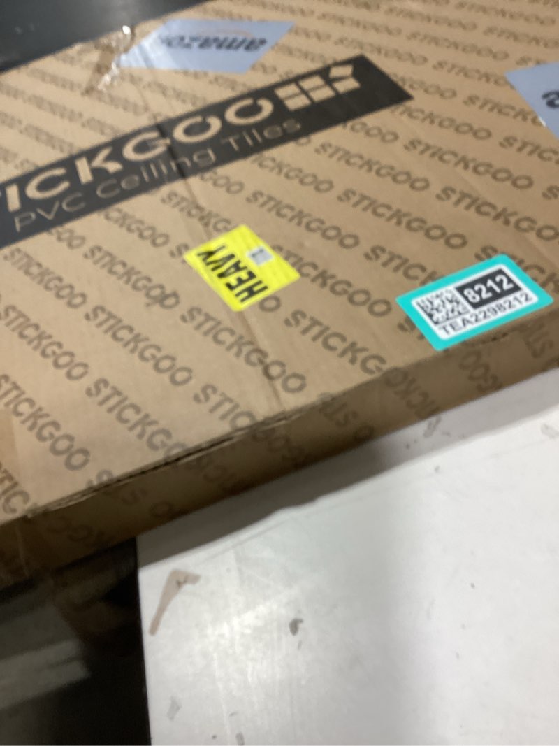 Condition photo showing New/Like New for STICKGOO Drop Ceiling Tiles 2ft x 4ft, White Soomth Ceiling Tile 24 x 48in, Waterproof - Fire-Rated to Prevent Breakage Cover 80 Sq. Ft, Pack of 10 PVC Tiles White 10 Pack of 2ft x 4ft