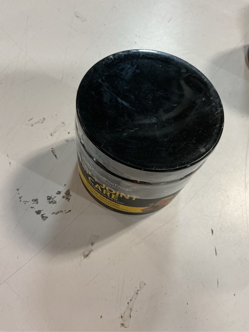 Condition photo showing Good Condition for (Best by 02 / 29 / 26 ) Just Food for Dogs Hip and Joint Supplement for Dogs, Human Grade Glucosamine Chondroitin Dog Supplements, Multivitamin Soft Chews, Omega 3 Oil, Superfood Blend, Plant Based Dog Vitamins - 45 Count 3 Hip + Joint Care
