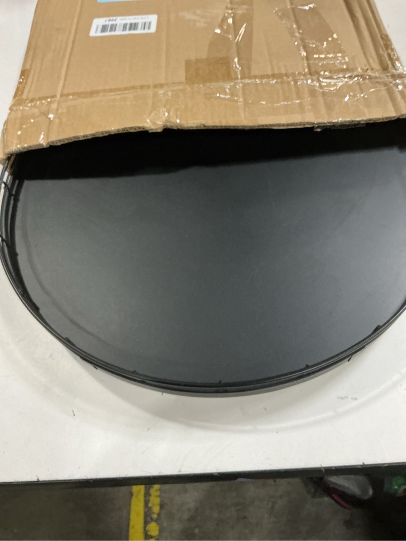 Condition photo showing Good Condition for 16" Oak Wooden Lazy Susan Turntable for Dining Table, Large Round Lazy Susans Organizer for Kitchen Countertop, Tabletop 360°Rotating Tray for Spice Organization and Storage Black Home Decor Black 16