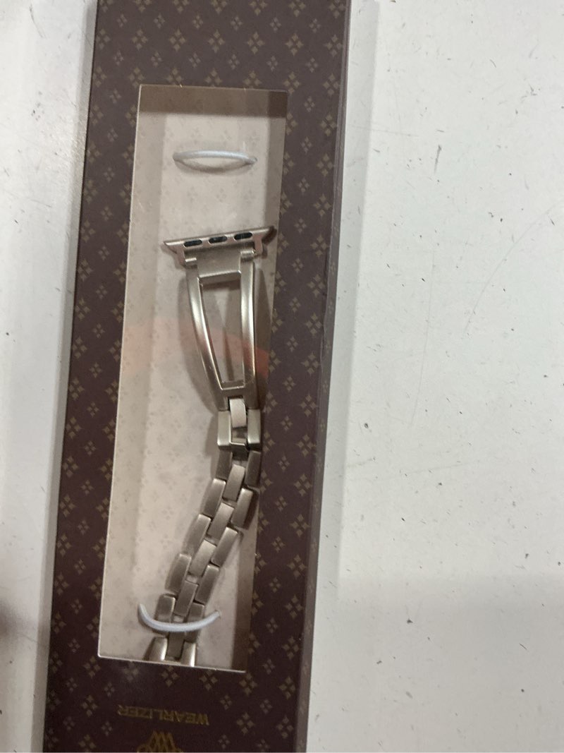 Condition photo showing Good Condition for wearlizer compatible with apple watch band 42/46/38/40/41/44/45/49mm women, dressy fancy stainless steel metal strap pretty slim designer bracelet for iwatch series 11 10 9 8 7 6 5 4 se/ultra 3 2 1 starlight 38/40/41/42mm(series 11 10)