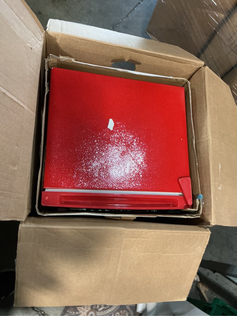 Condition photo showing Good Condition for frigidaire efr176-red 1.6 cu. ft. retro bar fridge with side bottle opener, red