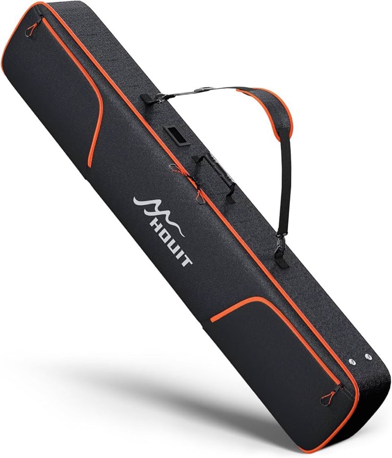 padded snowboard bag, waterproof snowboard travel bags for air travel flying - 1680d reinforced, with mesh pocket, ski pole pocket