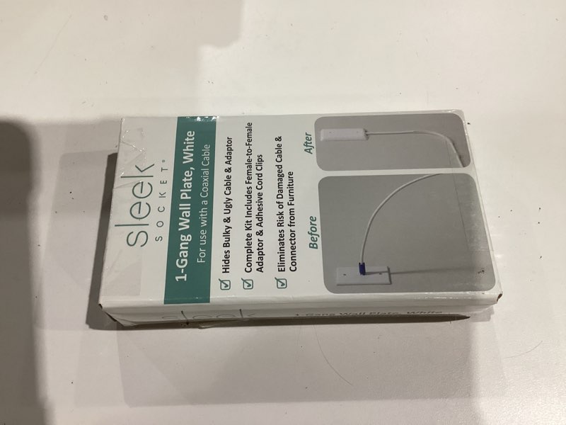Condition photo showing New/Like New for Sleek Socket Internet Coaxial Cable Concealer with Adhesive Cable Management Kit and Female-to-Femal