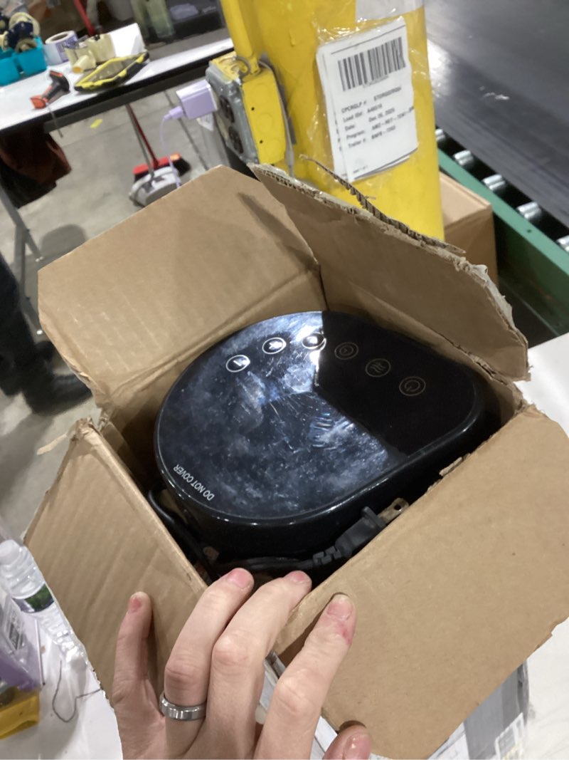 Condition photo showing As Is for BLACK+DECKER Ceramic Space Heater with Adjustable Thermostat, Tower Heater for Vertical or Horizontal Use, 3 Heat and Fan Only Settings, Oscillation Function, BHVHC15, Black Large