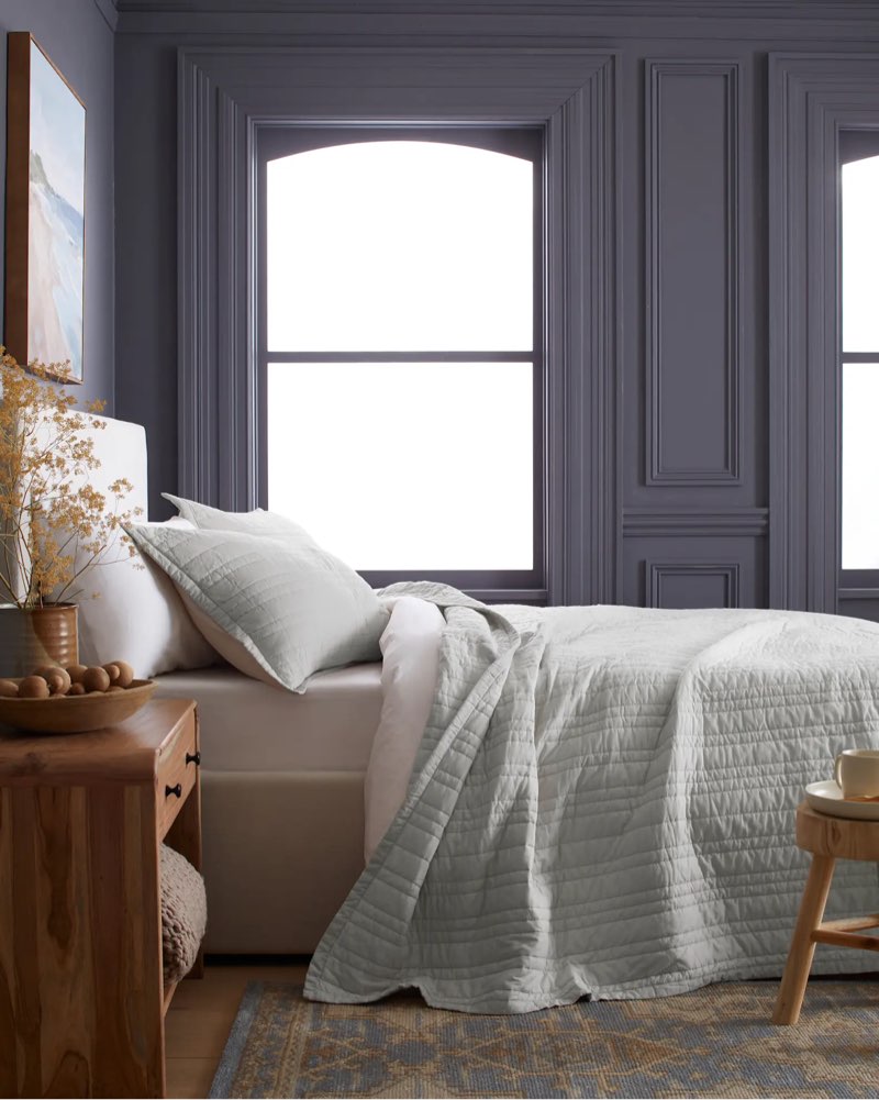 organic cotton stripe stitch quilt king