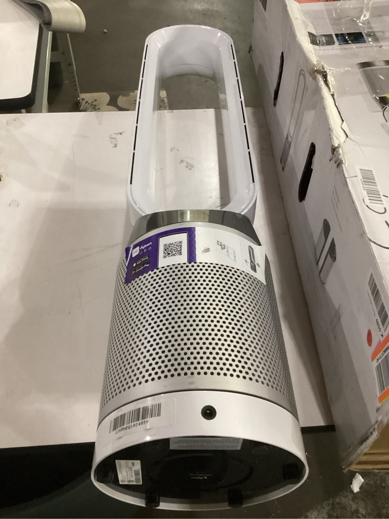 Condition photo showing As Is for not tested**** dyson purifier cool pc1, hepa air purifier tower fan, app and remote controlled, 350° oscillation, 10 levels, bladeless (white)