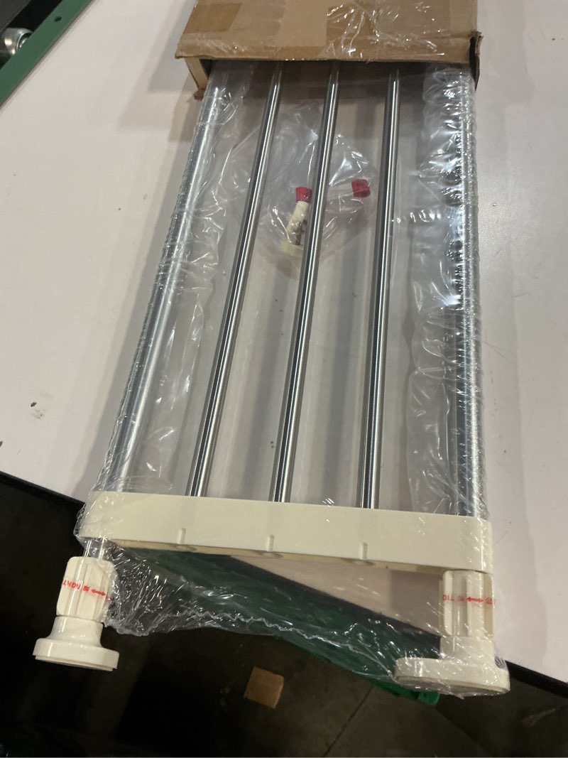 Condition photo showing New/Like New for Hershii Expandable Closet Tension Shelf Rod Adjustable Storage Rack Heavy Duty DIY Organizer Divider for Wardrobe Cupboard Kitchen Bathroom 82-117.5cm/32.28-46.25inches