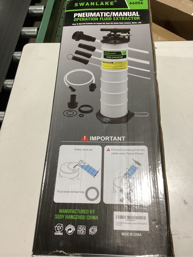Condition photo showing New/Like New for swanlake 7 liter pneumatic/manual fluid extractor pump, oil changer vacuum fluid extractor, oil change & fluid-change tool 7l